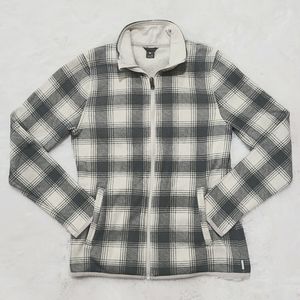 Eddie Bauer plaid fleece sweater shacket xs